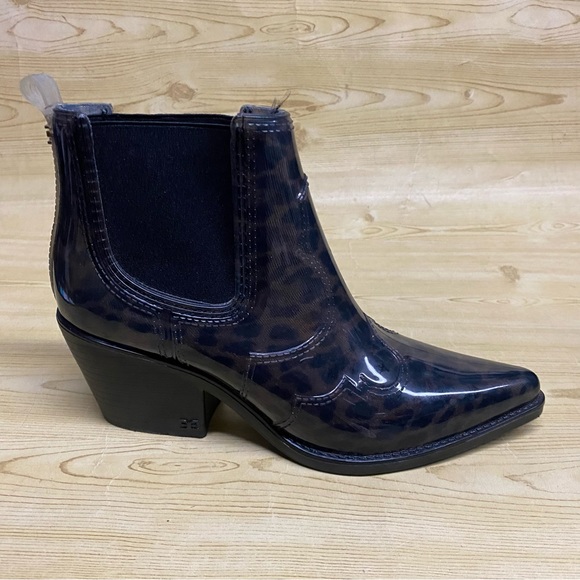 Sam Edelman Animal Print Ankle Boots Booties Pointed Toe Block Heel Sz 6 - Picture 5 of 15